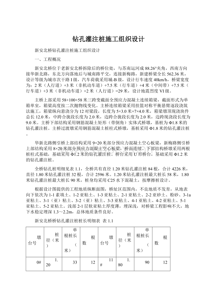 钻孔灌注桩施工组织设计文档格式.docx