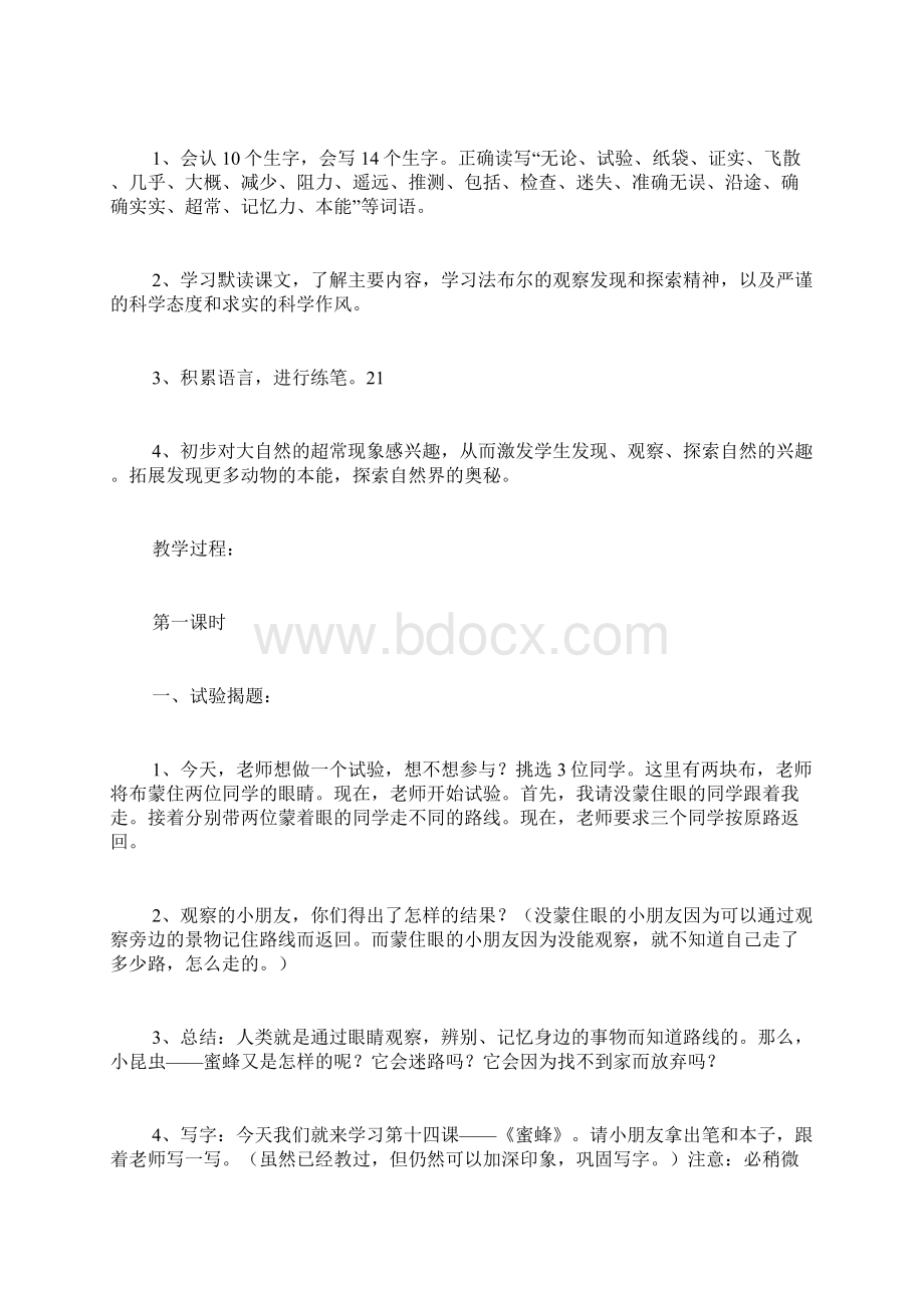 蜜 蜂 教案Word格式文档下载.docx_第2页