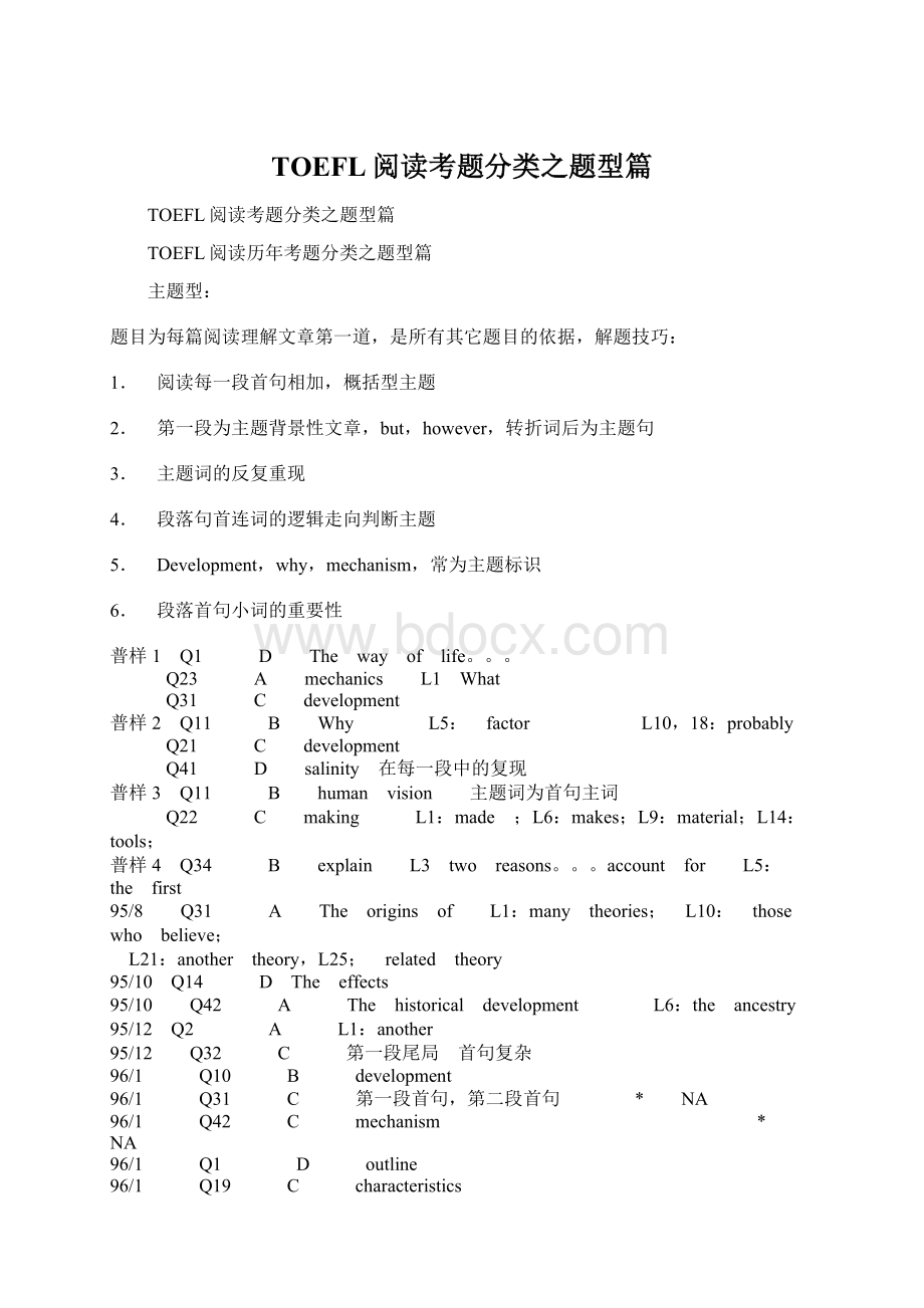 TOEFL阅读考题分类之题型篇.docx_第1页