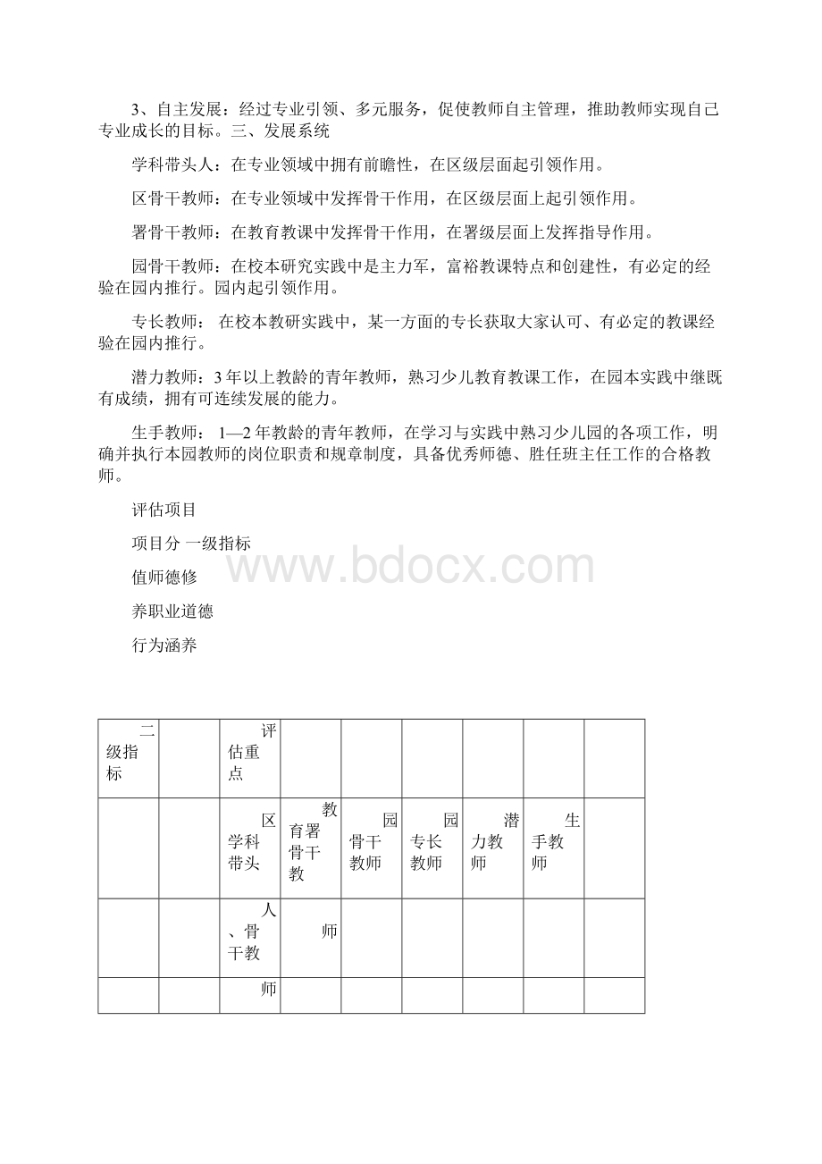 幼儿园教师专业发展体系方案评估体系指标.docx_第2页