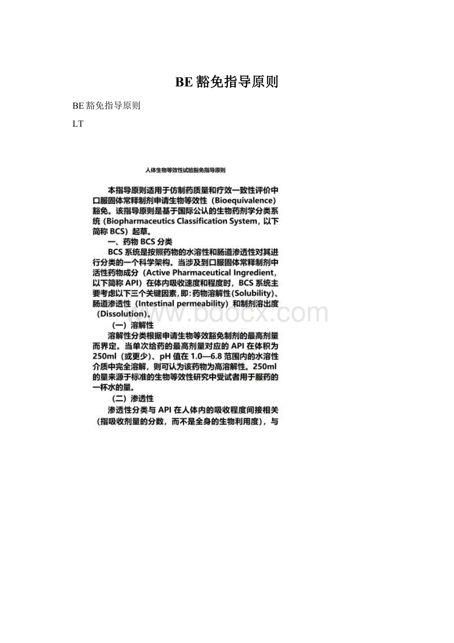 BE豁免指导原则文档格式.docx