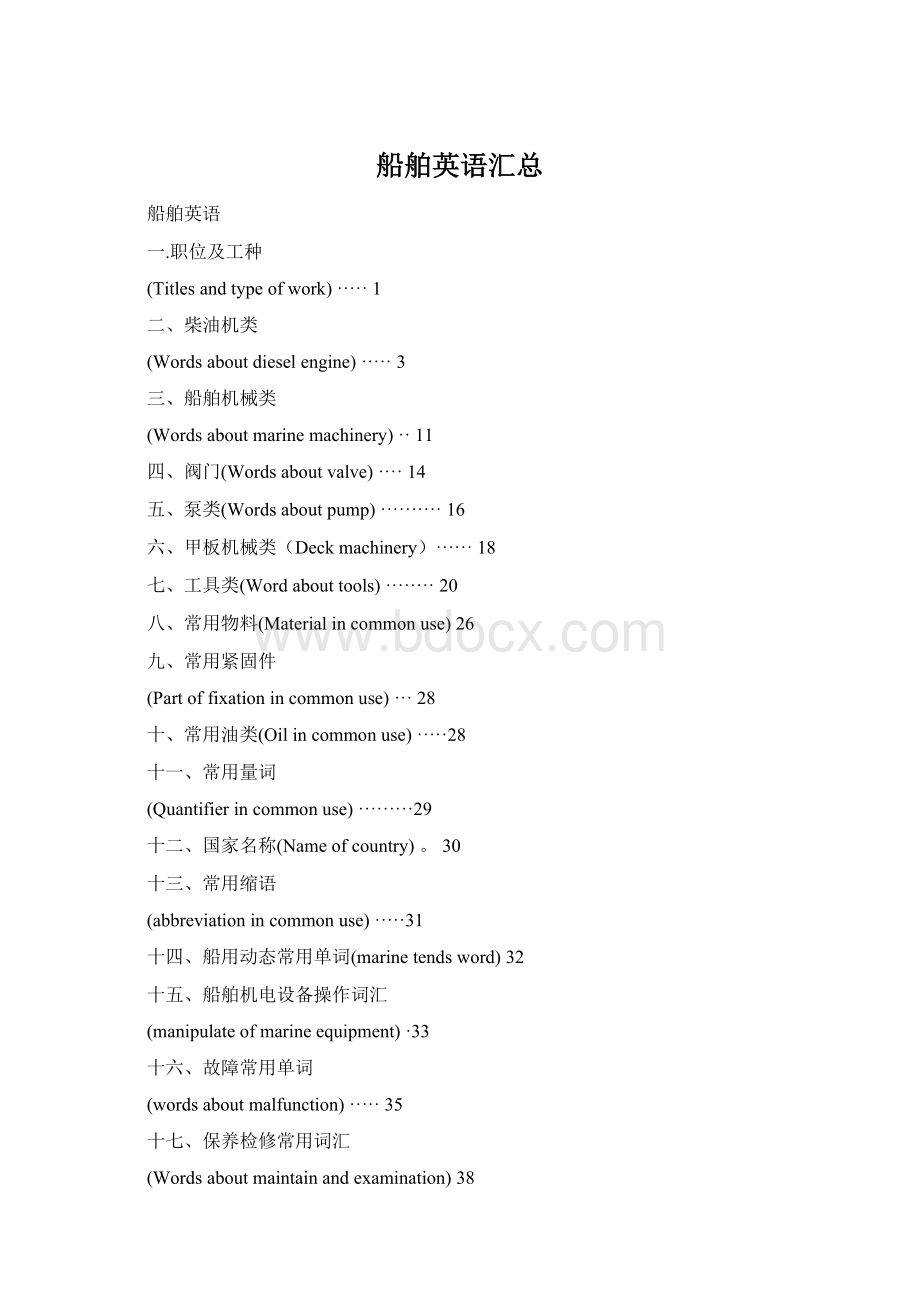 船舶英语汇总Word文档格式.docx