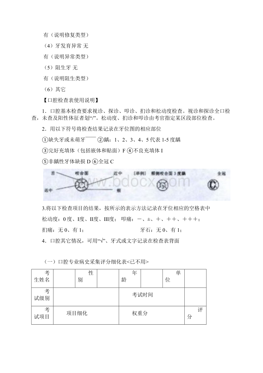 口腔执业医师实践技能考试评分标准细化表.docx_第2页