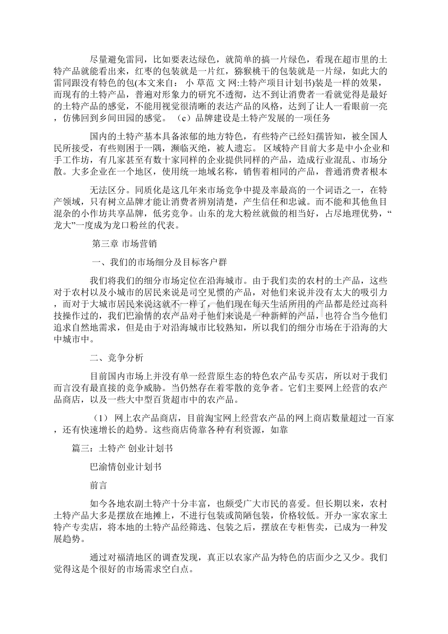 土特产项目计划书Word文件下载.docx_第3页