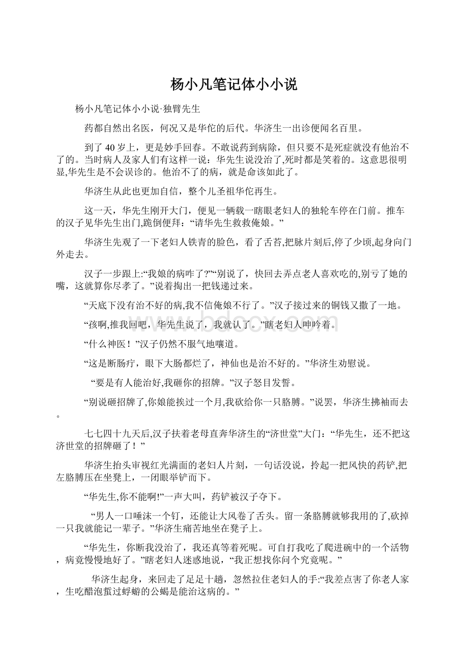 杨小凡笔记体小小说.docx