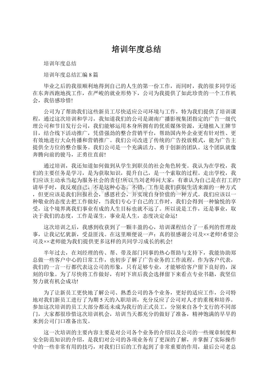 培训年度总结Word格式文档下载.docx_第1页