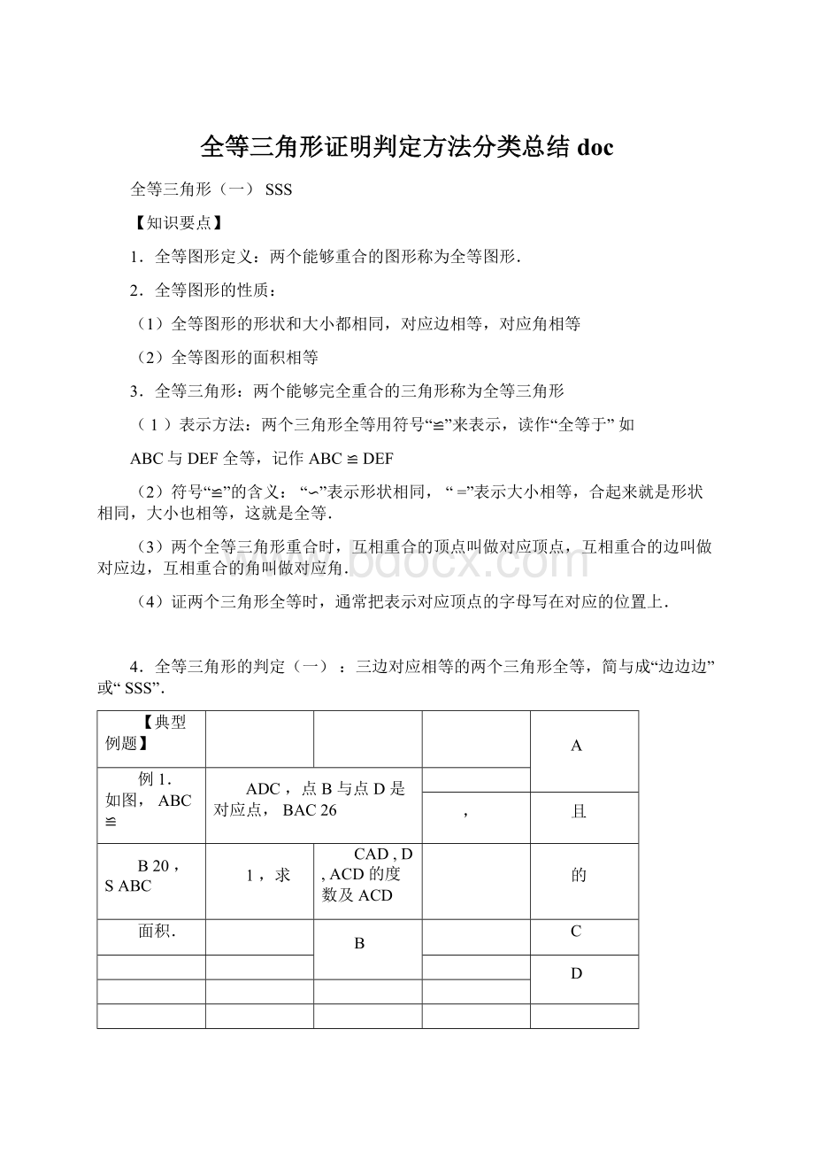 全等三角形证明判定方法分类总结docWord文件下载.docx