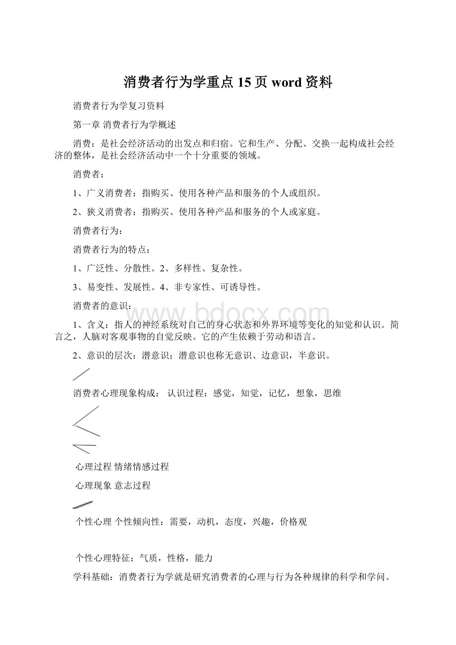 消费者行为学重点15页word资料文档格式.docx