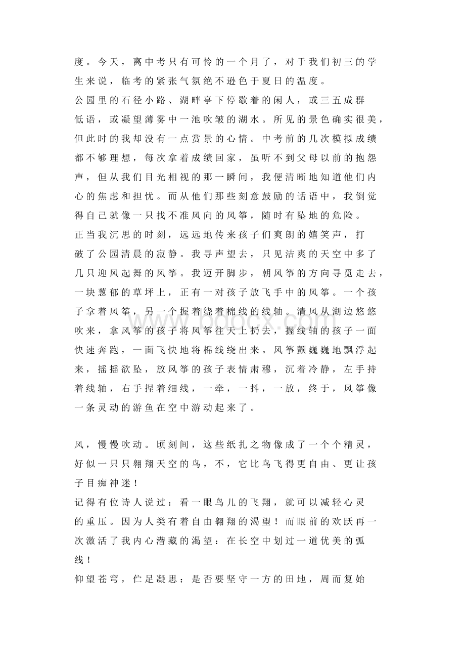 十年中考满分作文总汇黄金珍藏版Word文档格式.docx_第2页