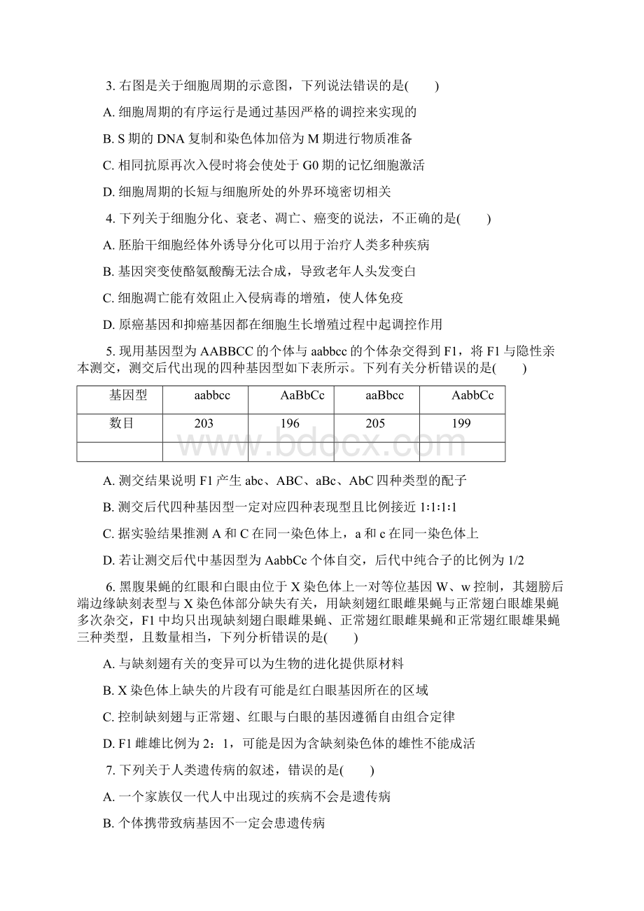 学年江苏省扬州市高三生物一模考试试题附答案.docx_第2页