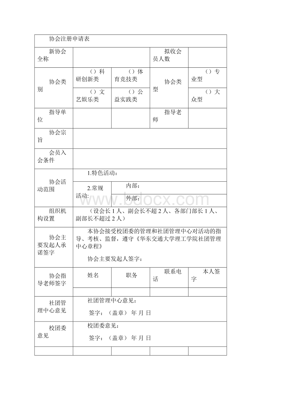 学生社团申请注册材料格式模板Word文档下载推荐.docx_第2页