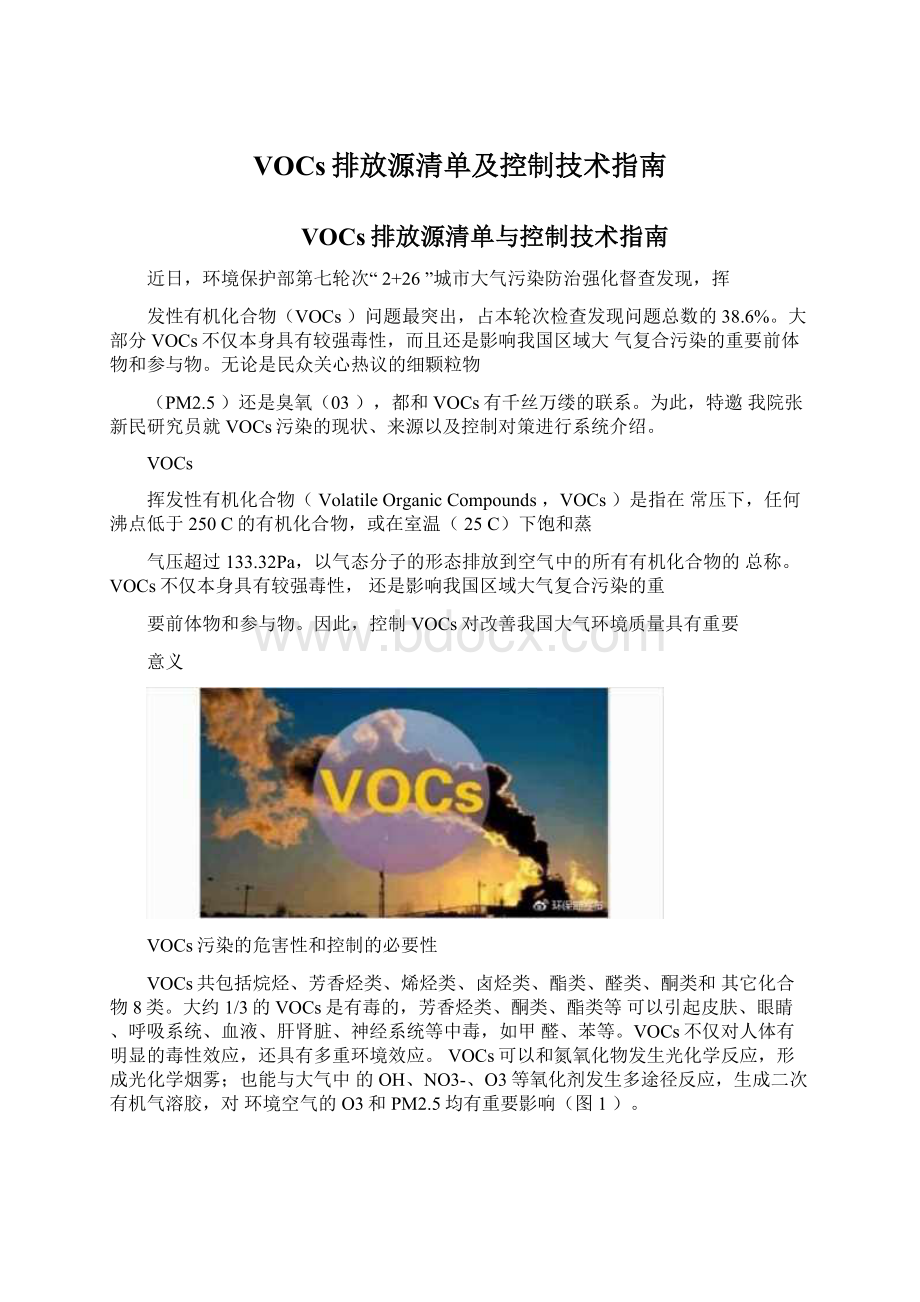 VOCs排放源清单及控制技术指南Word文档格式.docx