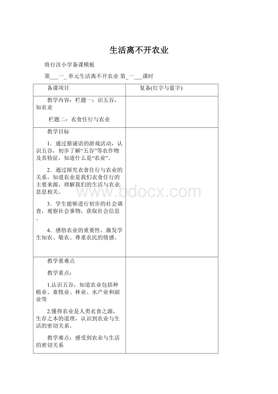 生活离不开农业.docx