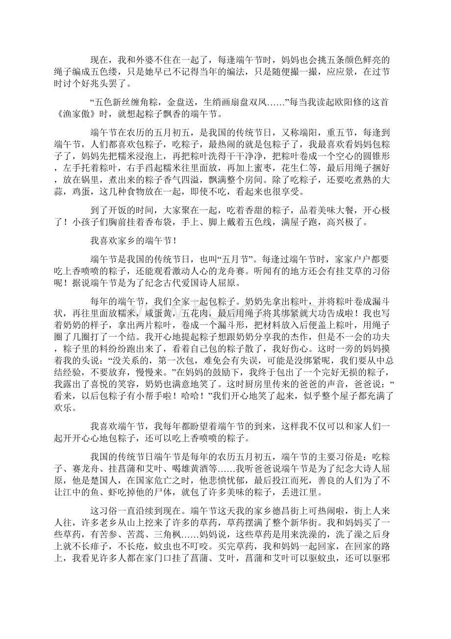 家乡的风俗端午节作文最新Word文档下载推荐.docx_第2页