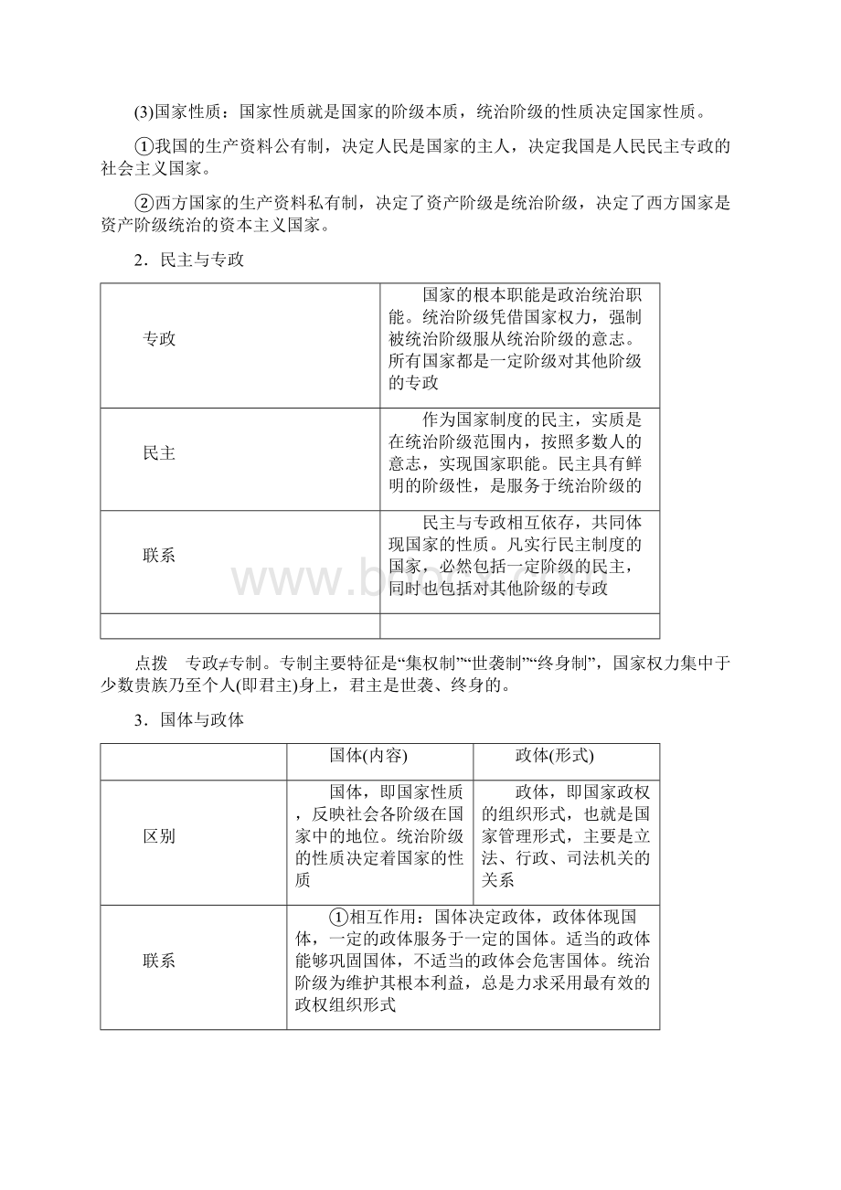 高考政治大一轮复习国家和国际组织常识第38课各具特色的国家和国际组织讲义Word格式.docx_第2页