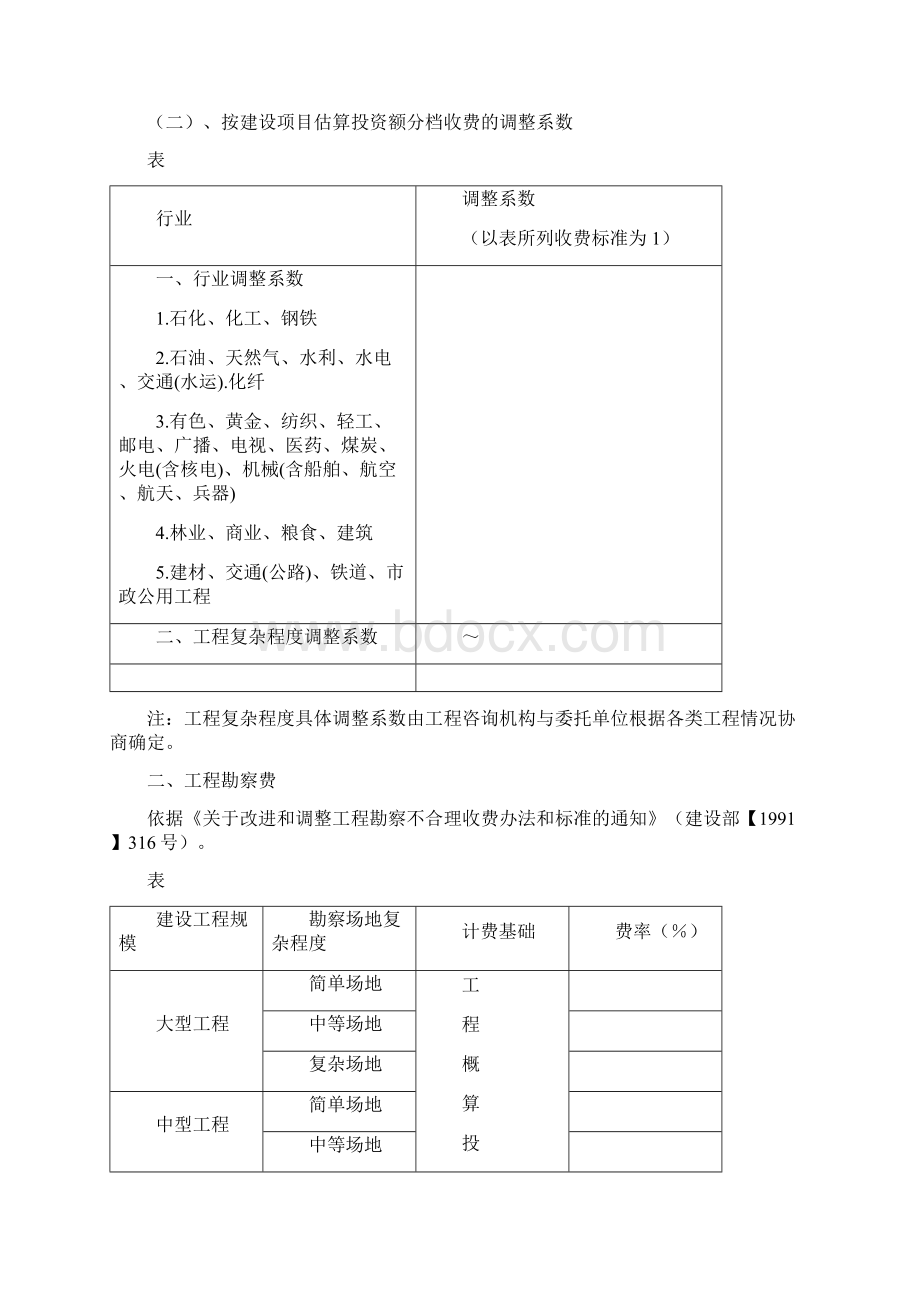 工程前期及其他费用取费标准Word格式文档下载.docx_第2页