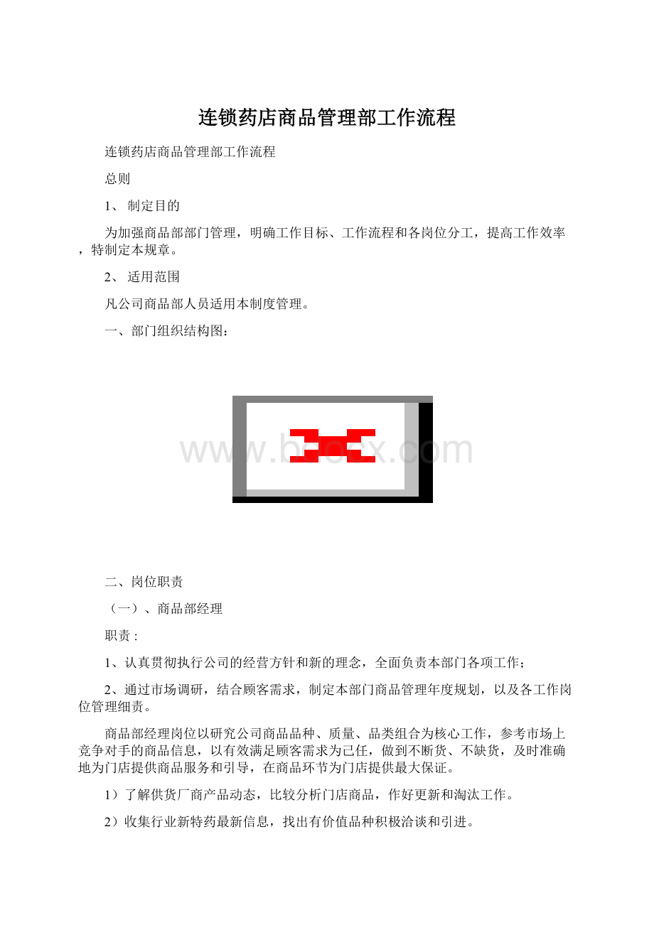 连锁药店商品管理部工作流程Word文档下载推荐.docx_第1页