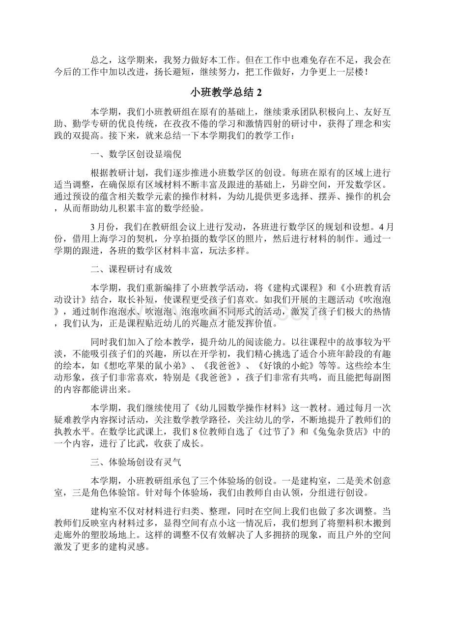 小班教学总结精选10篇.docx_第2页