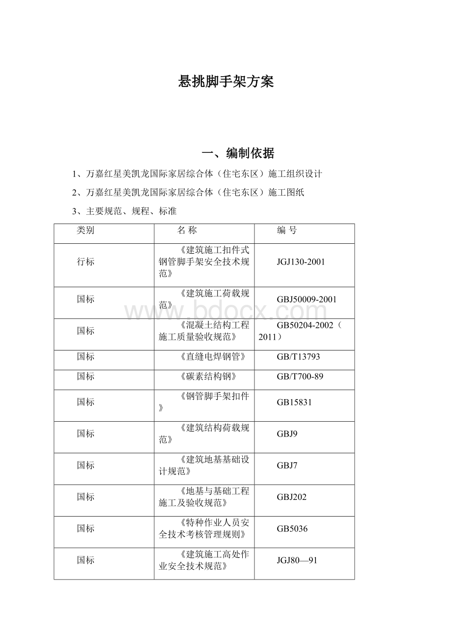 悬挑脚手架方案.docx_第1页