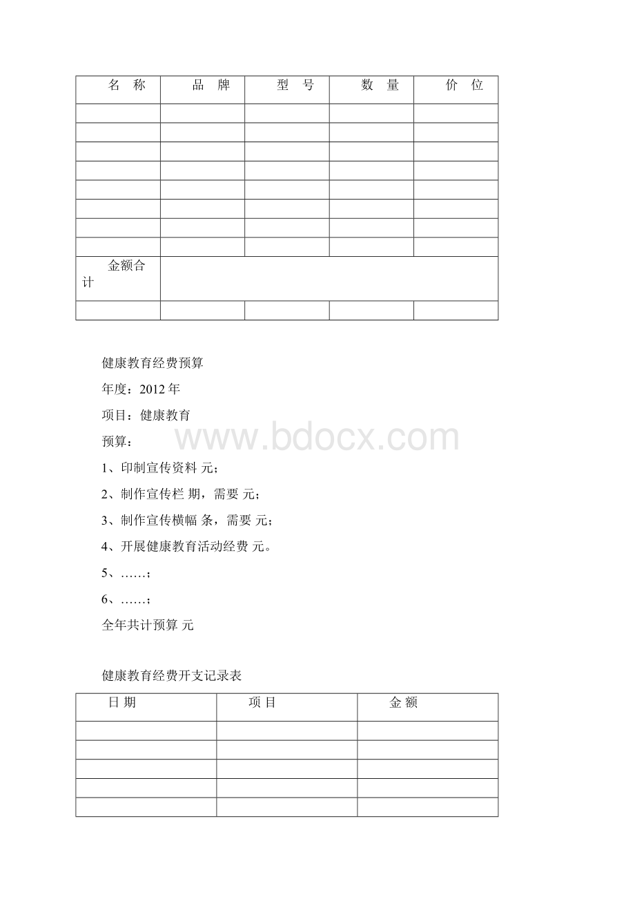 健康教育空白表格 1Word下载.docx_第2页