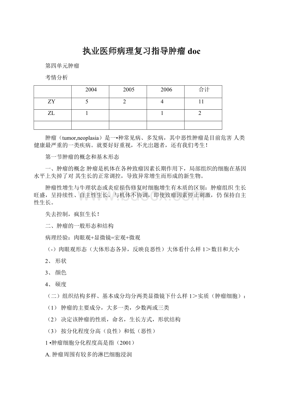 执业医师病理复习指导肿瘤doc.docx