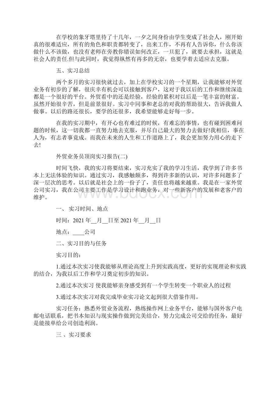 外贸业务员顶岗实习报告范文文档格式.docx_第3页