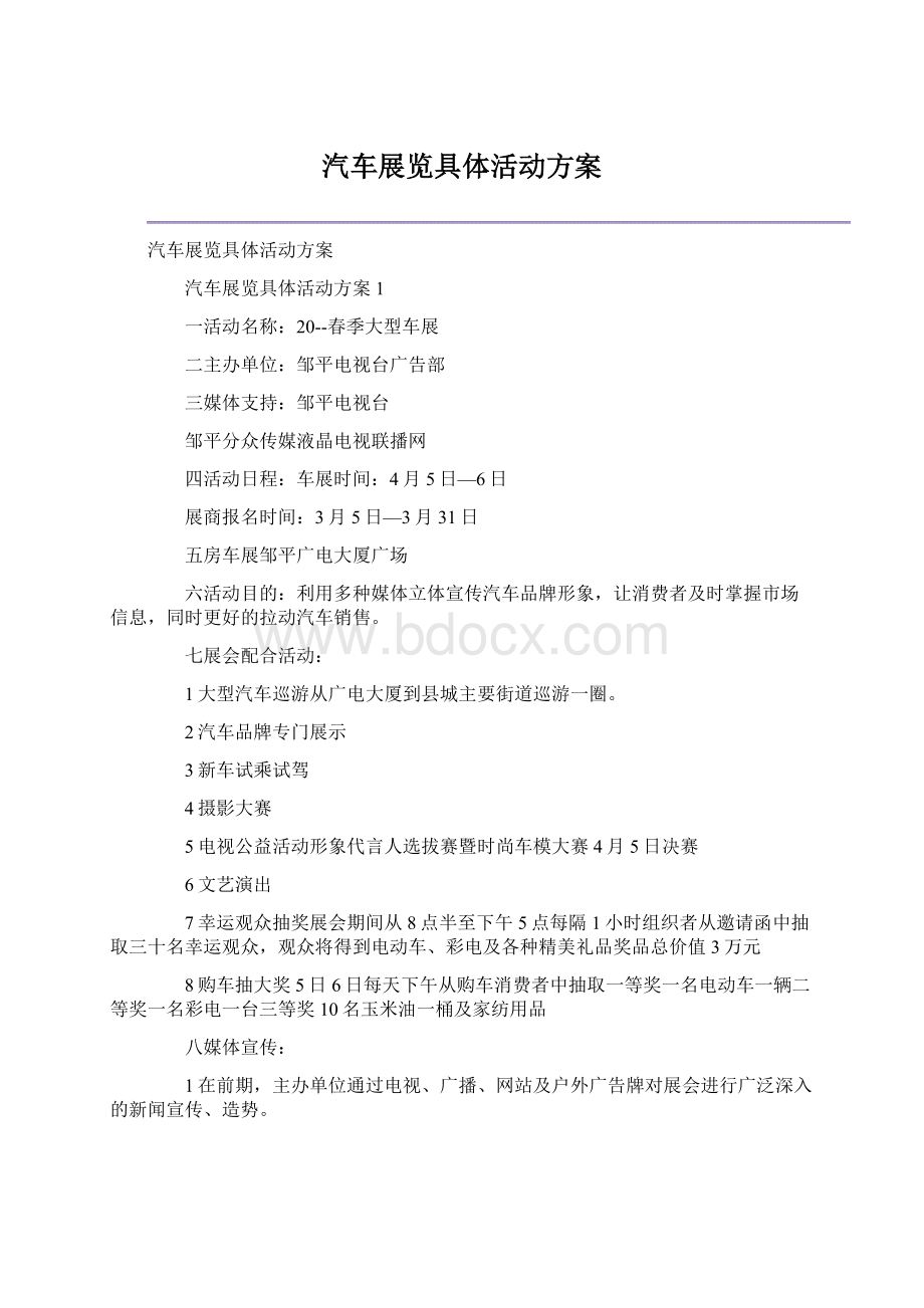 汽车展览具体活动方案文档格式.docx_第1页