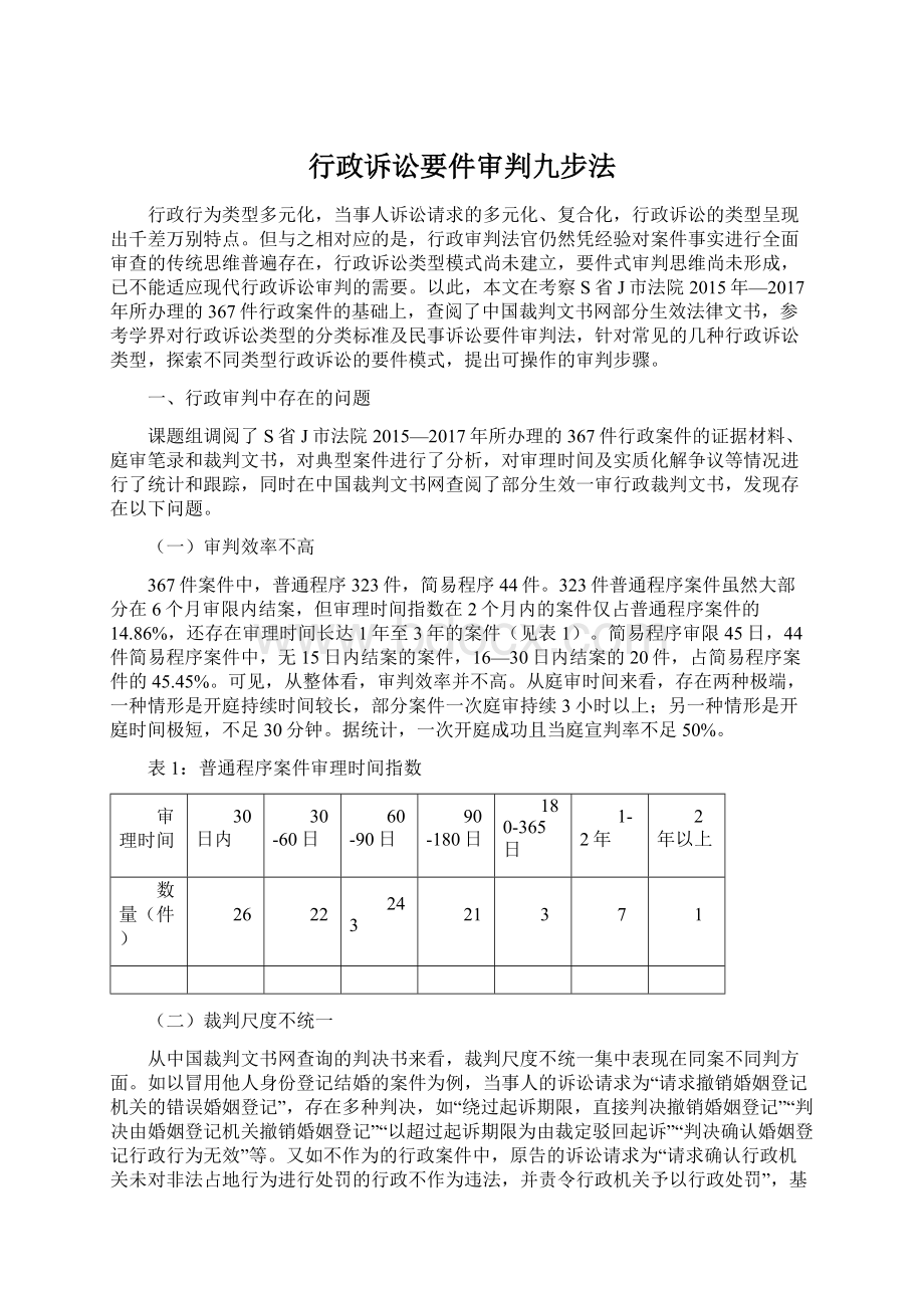 行政诉讼要件审判九步法Word文档格式.docx