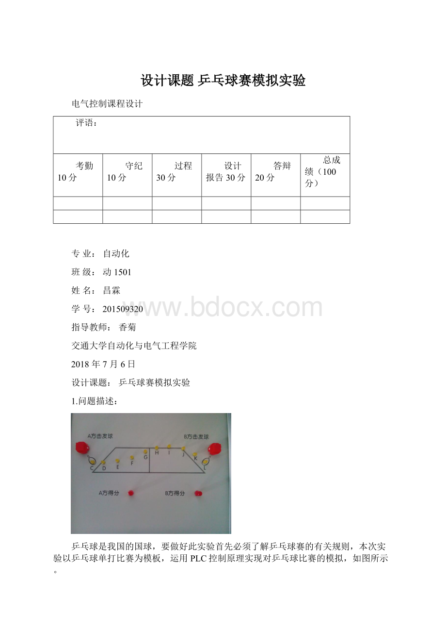 设计课题 乒乓球赛模拟实验文档格式.docx_第1页