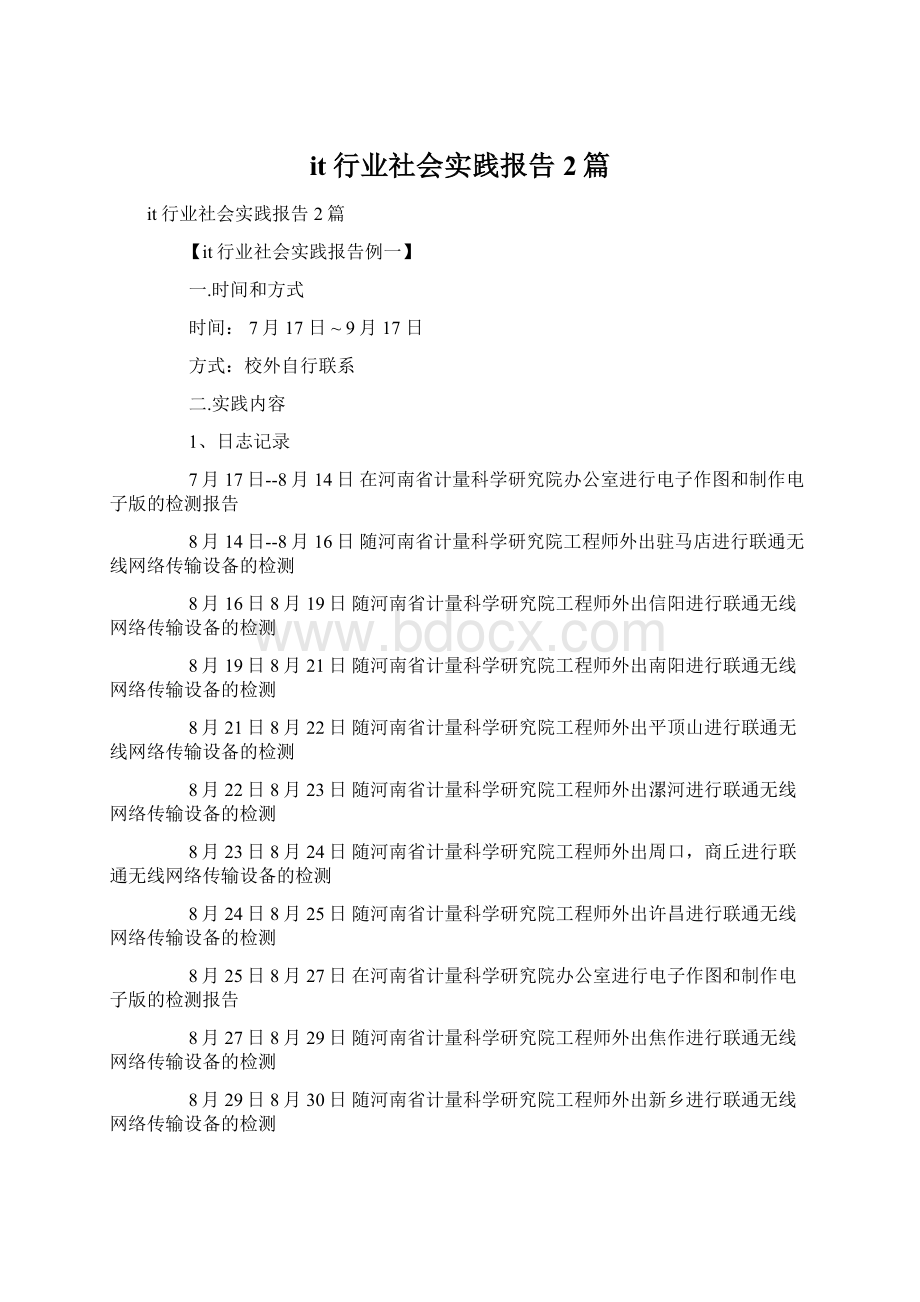 it行业社会实践报告2篇文档格式.docx_第1页