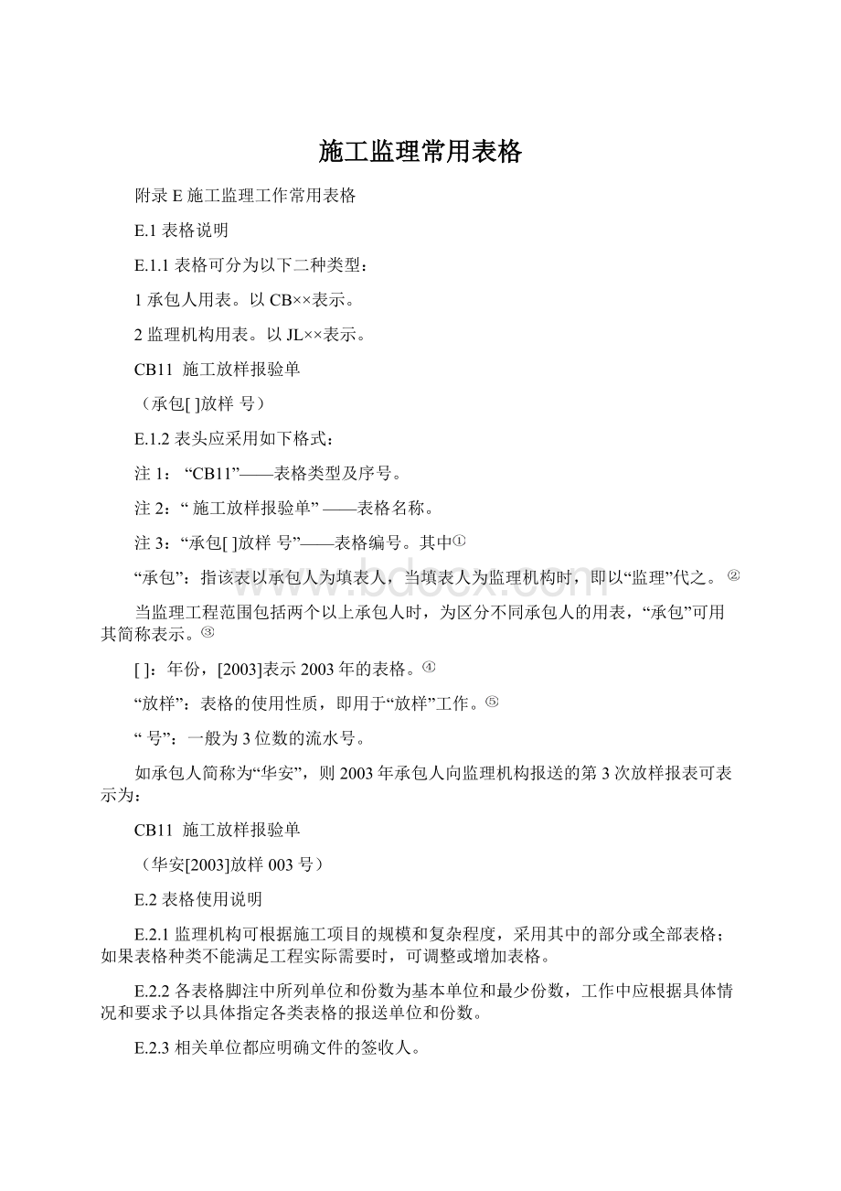 施工监理常用表格Word文档格式.docx