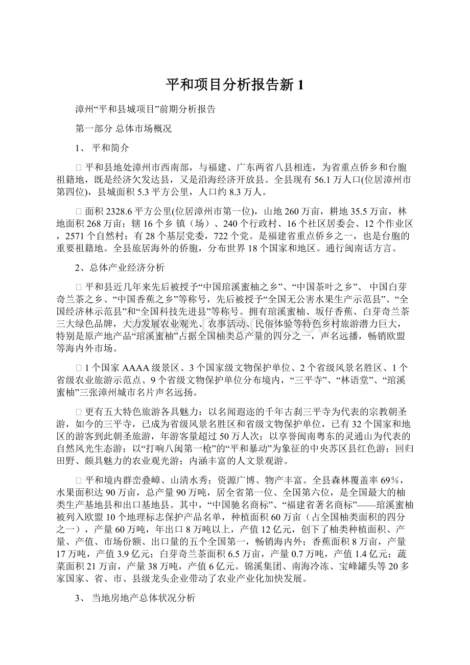 平和项目分析报告新1Word文件下载.docx