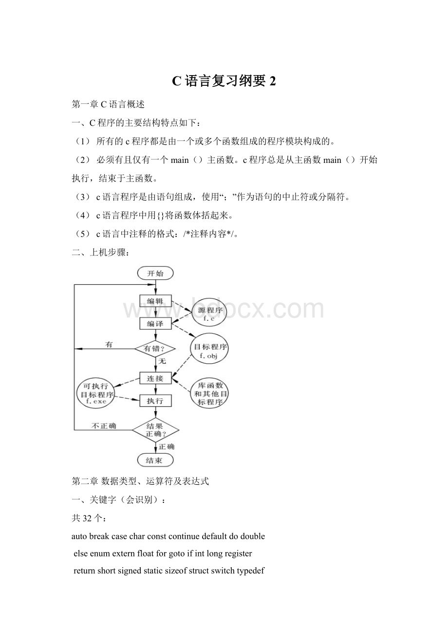 C语言复习纲要 2文档格式.docx