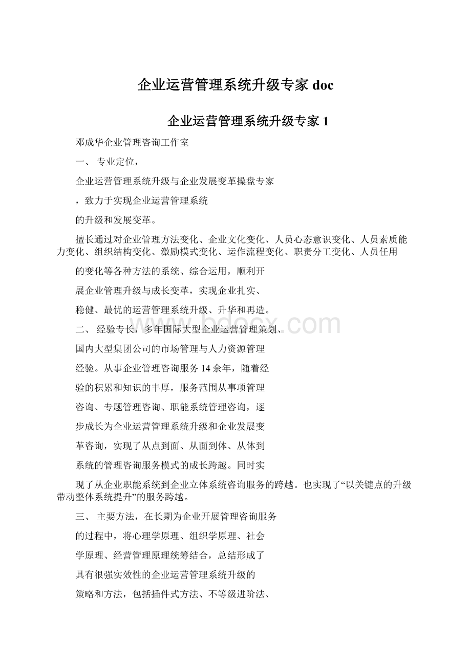 企业运营管理系统升级专家doc.docx