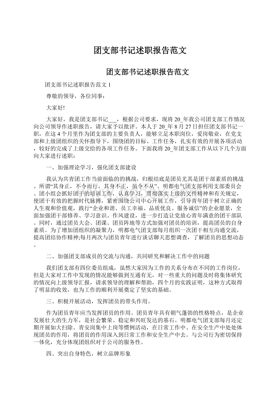 团支部书记述职报告范文.docx