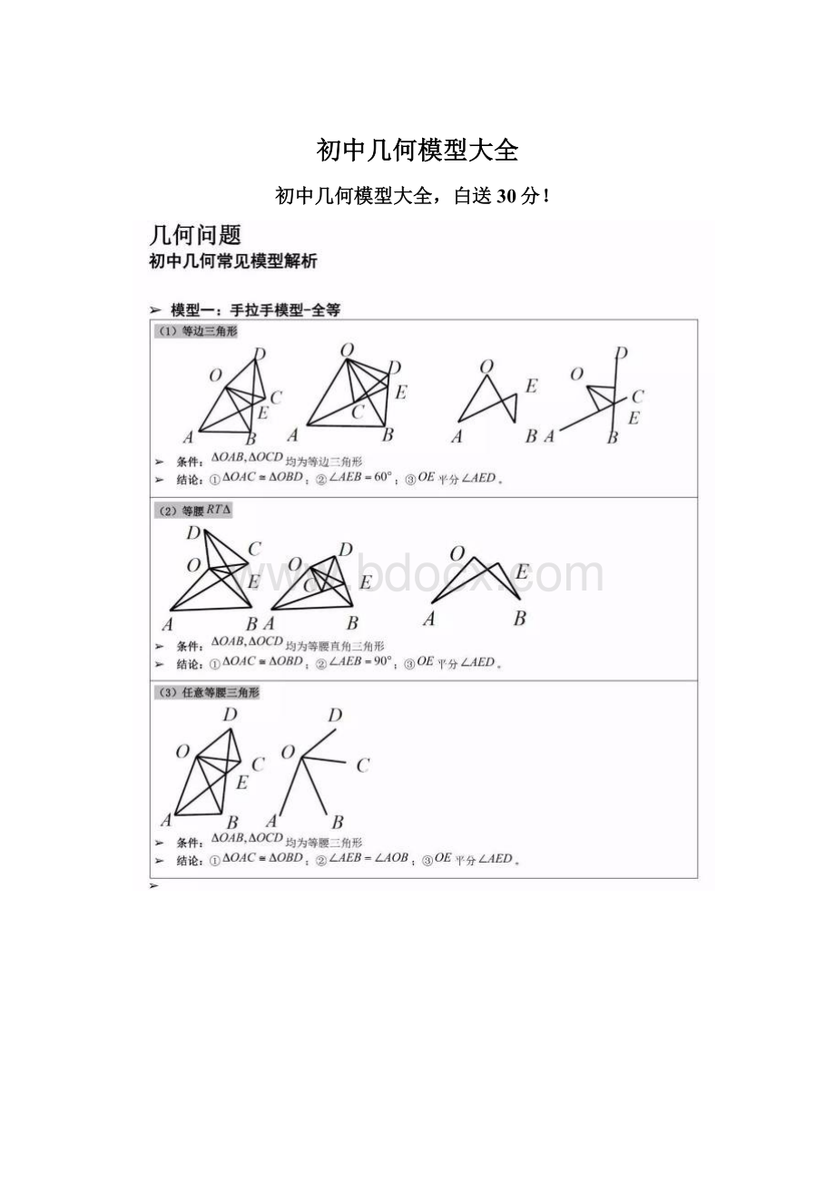 初中几何模型大全.docx