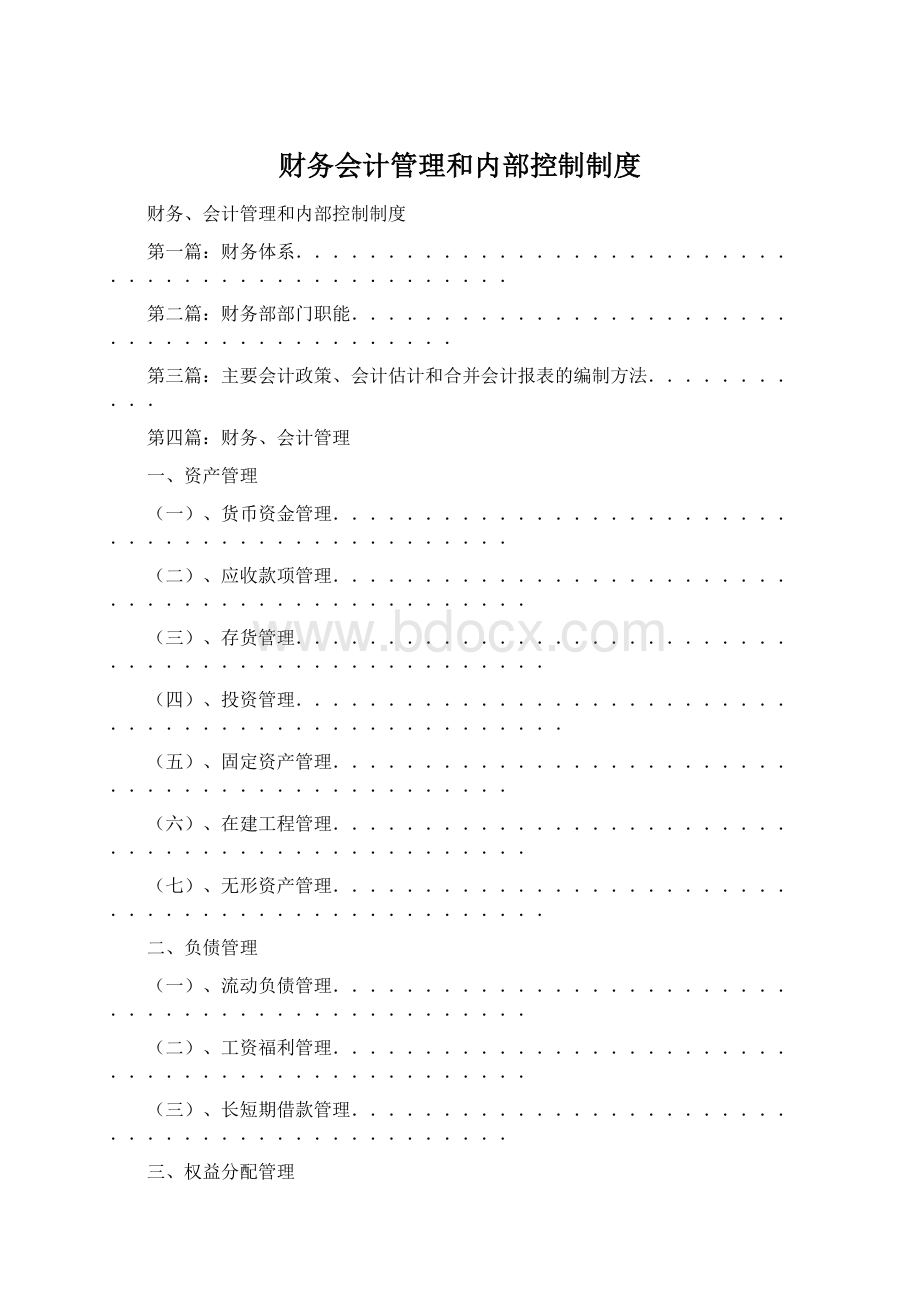 财务会计管理和内部控制制度Word文档格式.docx_第1页