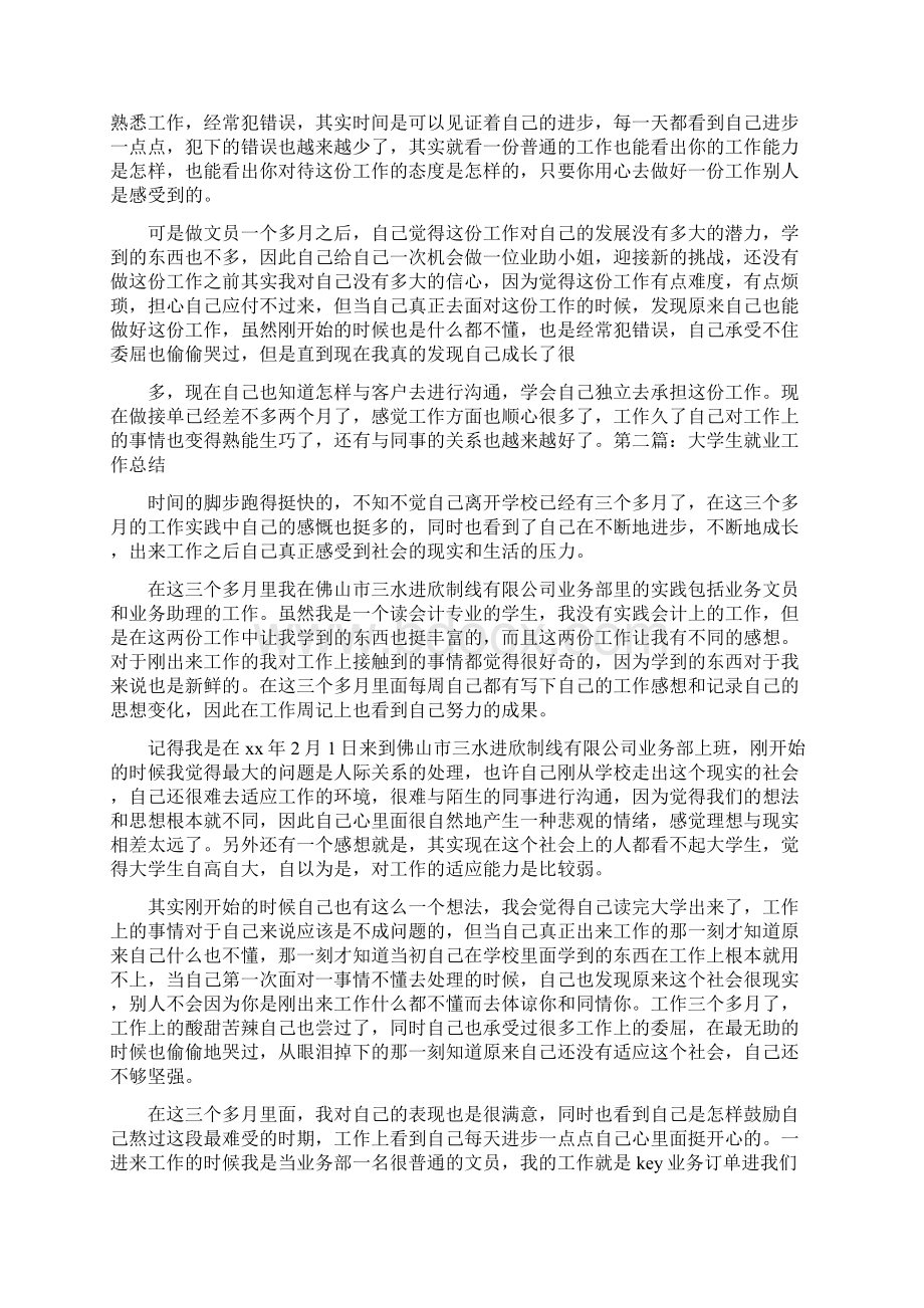 大学生就业工作总结大学就业委员工作总结Word格式.docx_第2页