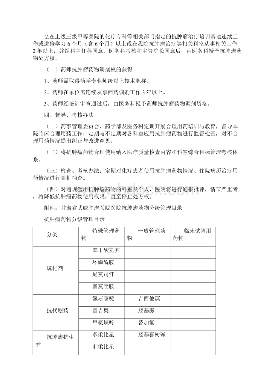 抗肿瘤药物分级管理办法之欧阳术创编.docx_第2页