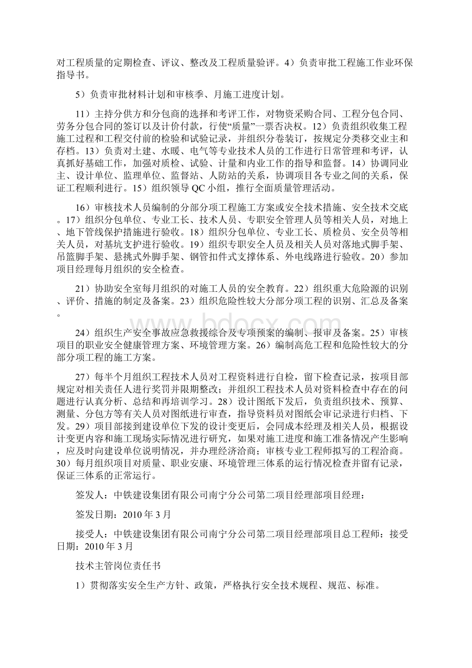 岗位职责责任书单方面签字共6篇.docx_第2页