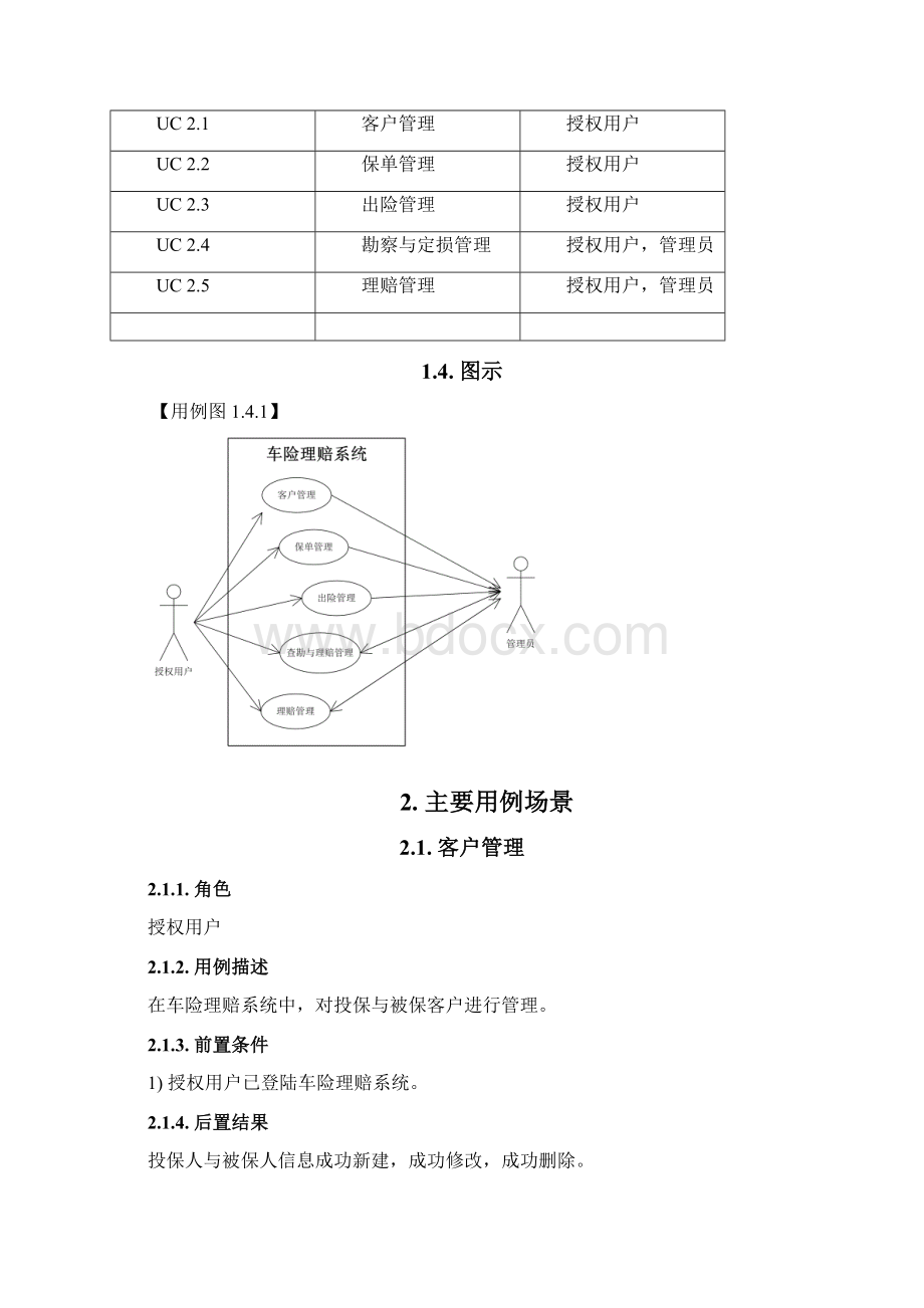 车险理赔系统详细需求文档Word文档格式.docx_第2页