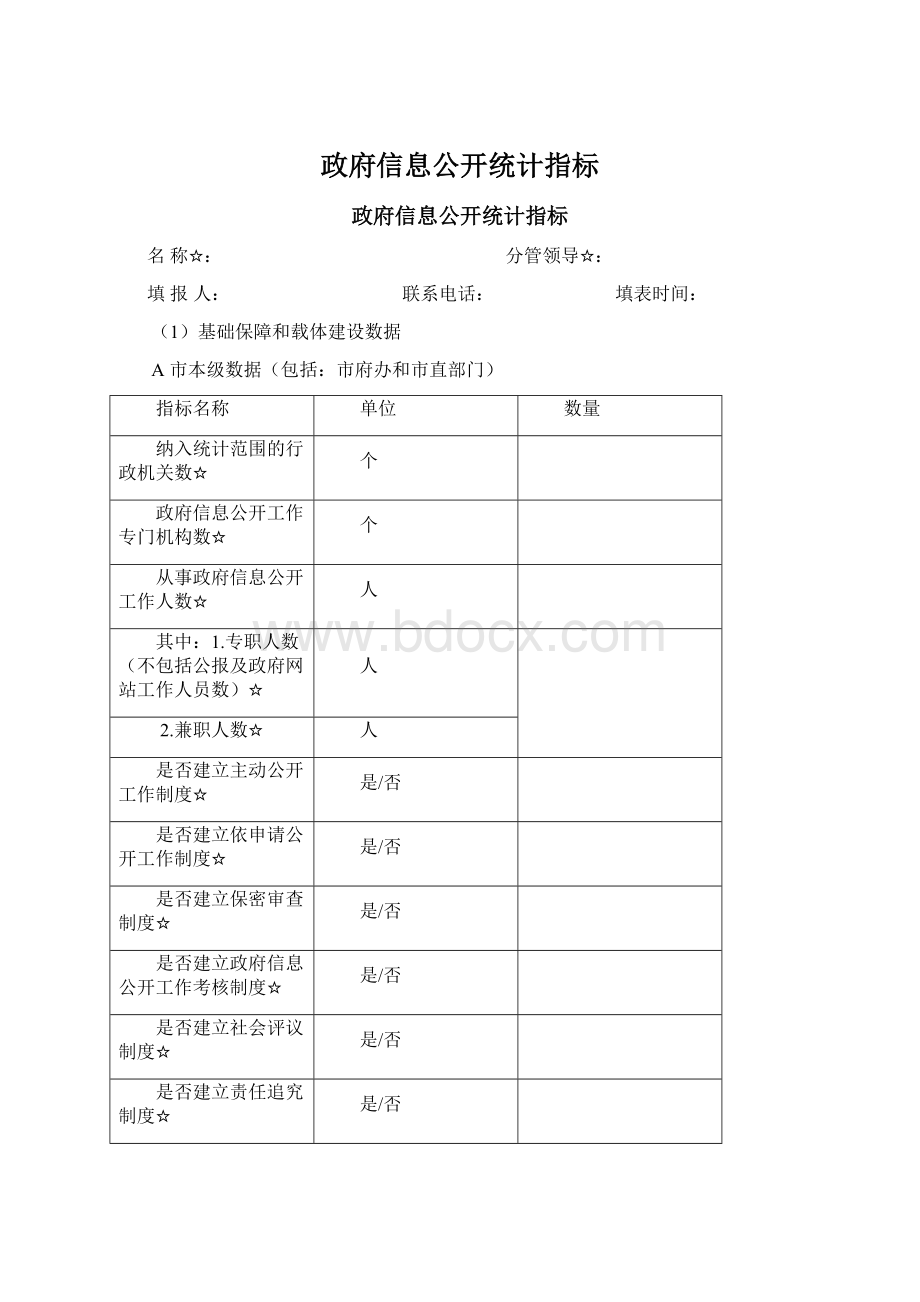 政府信息公开统计指标.docx