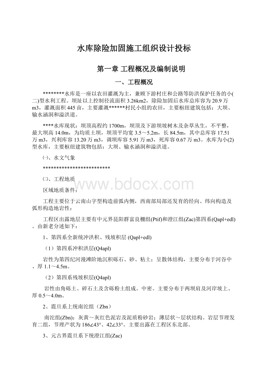 水库除险加固施工组织设计投标.docx_第1页