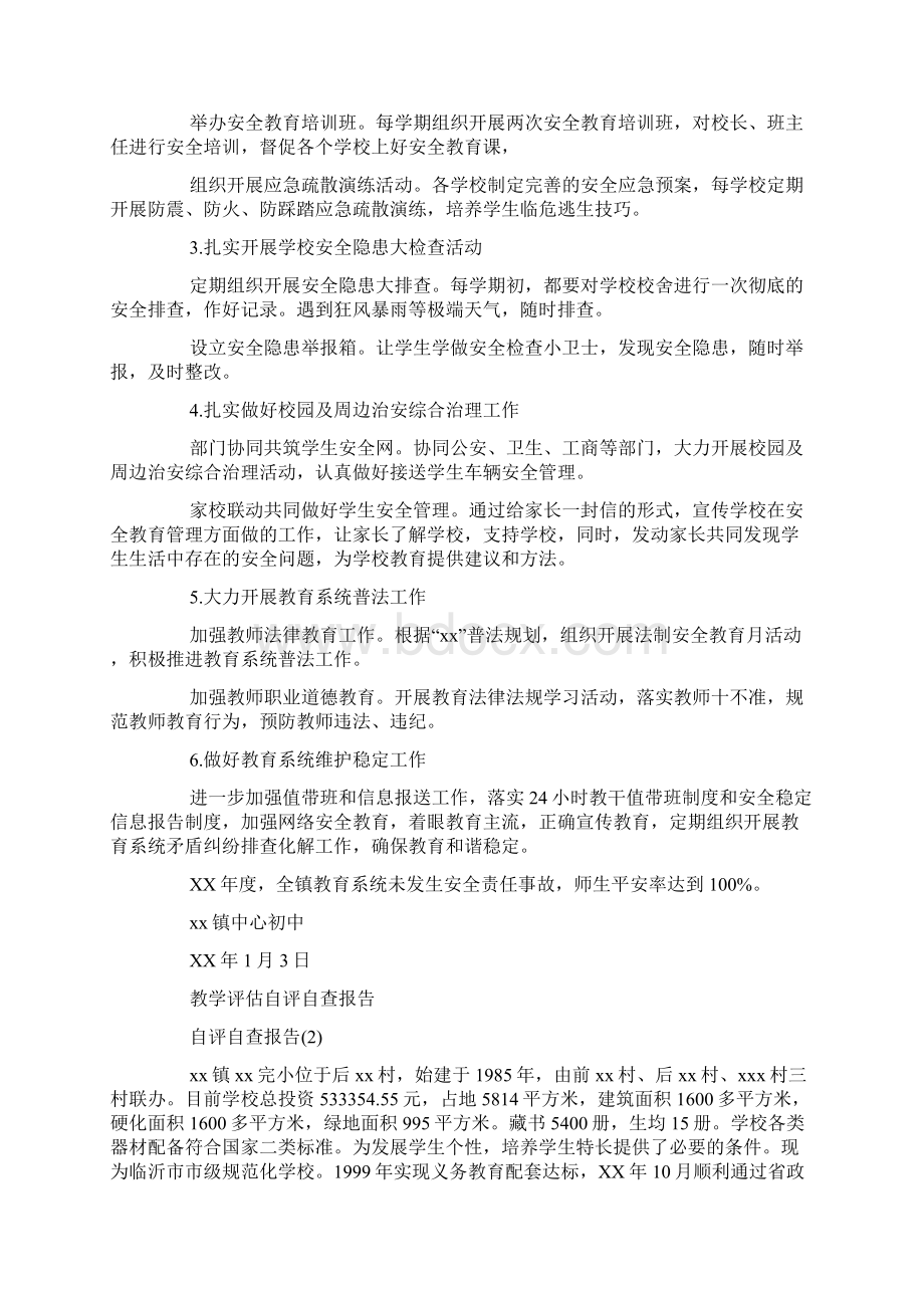 教学评估自评自查报告工作总结.docx_第3页