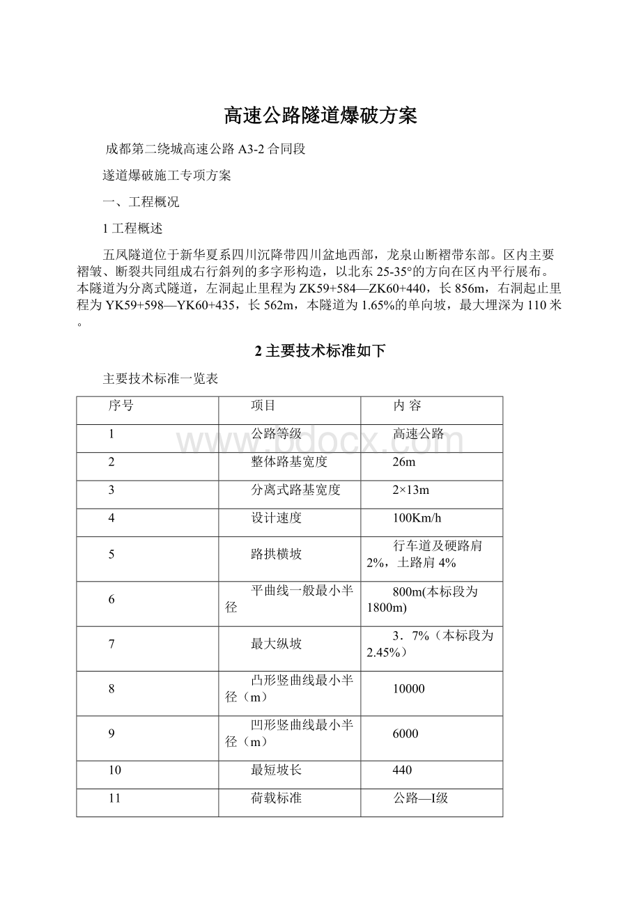 高速公路隧道爆破方案.docx