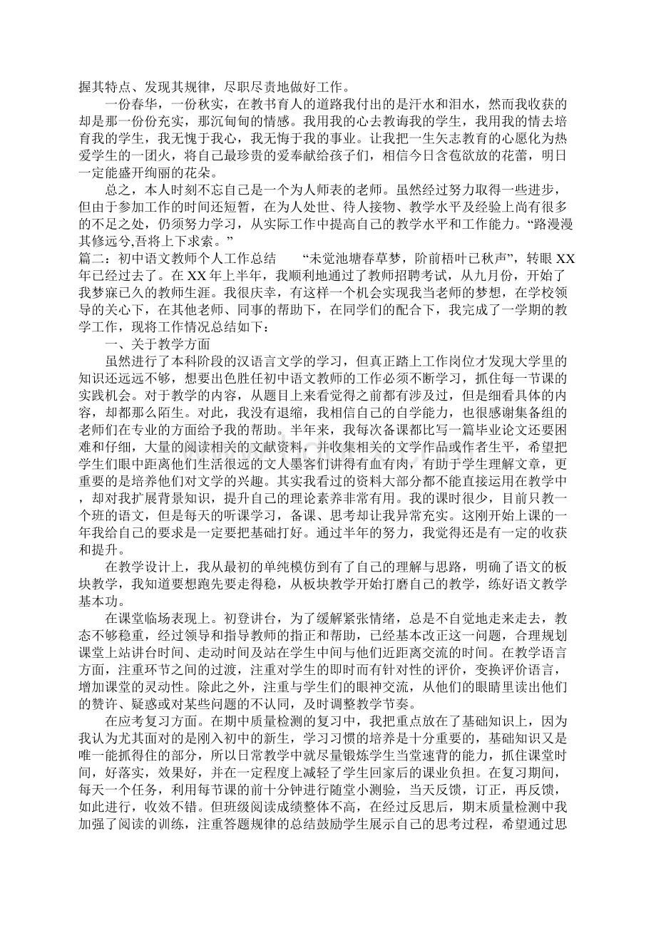 XX年初中语文教师个人工作总结2.docx_第2页