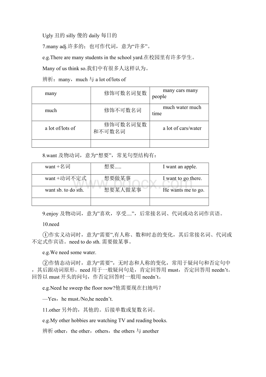 广州版七年级上册英语全解知识汇总.docx_第3页