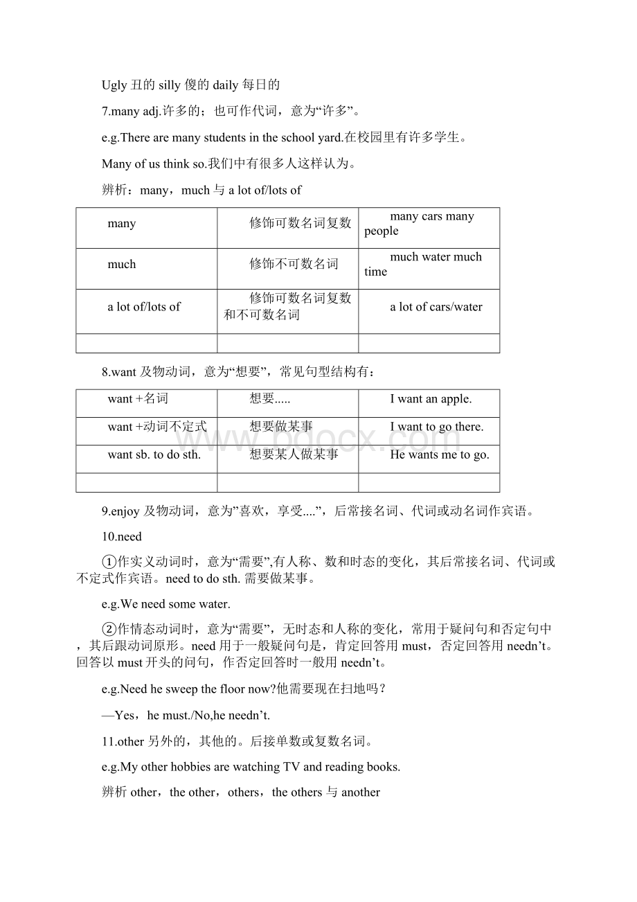 广州版七年级上册英语全解知识汇总Word文档下载推荐.docx_第3页