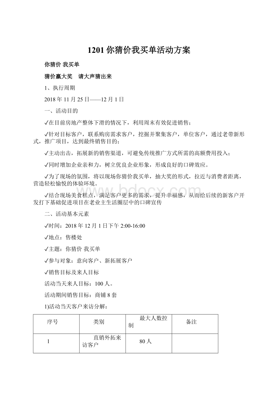 1201你猜价我买单活动方案文档格式.docx