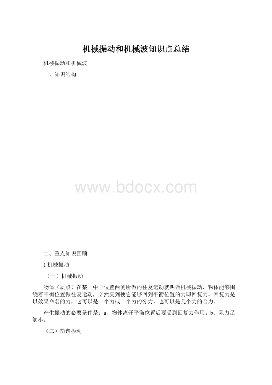 机械振动和机械波知识点总结.docx